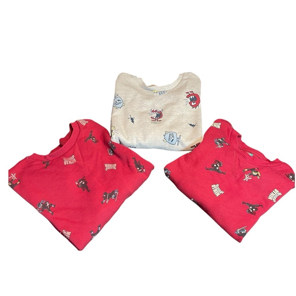 365 Kids Garanimals Boys Sweatshirt Bundle Set of 3 gray and burgundy